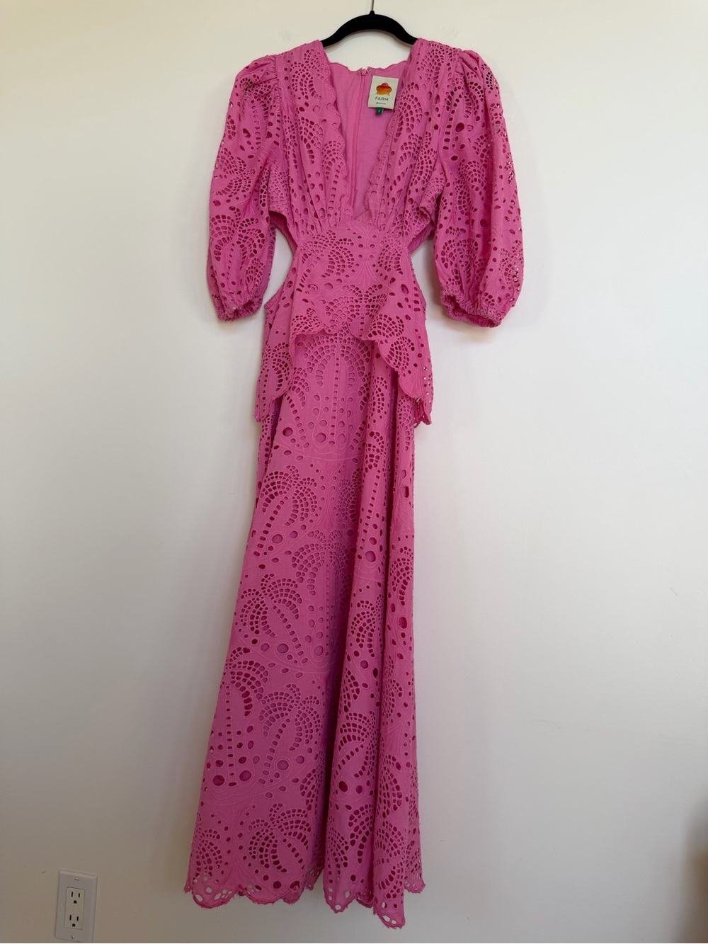 FARM Rio Pink Richilieur Midi Dress Size Small - Picture 3 of 14